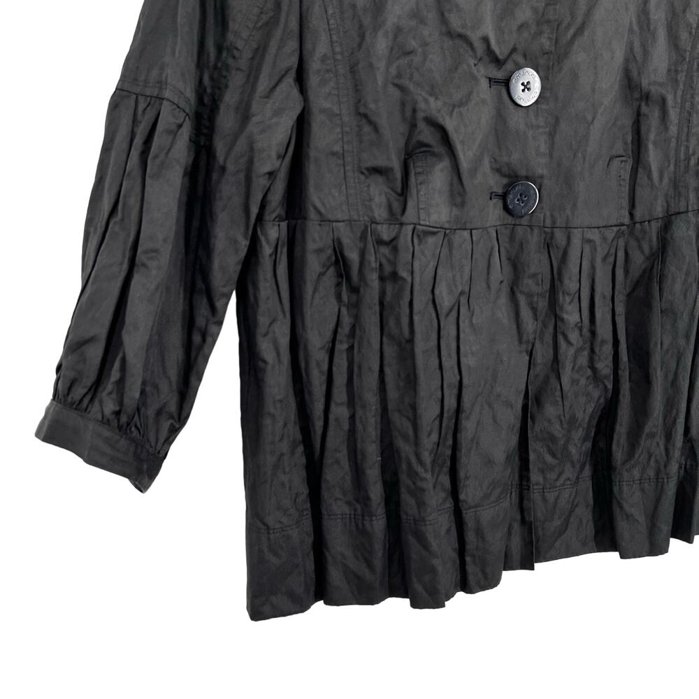 Emanuel Ungaro Womens Sz 16 Formal Black Crinkle Jacket Blouse Shirt Top Dinner - Picture 5 of 7
